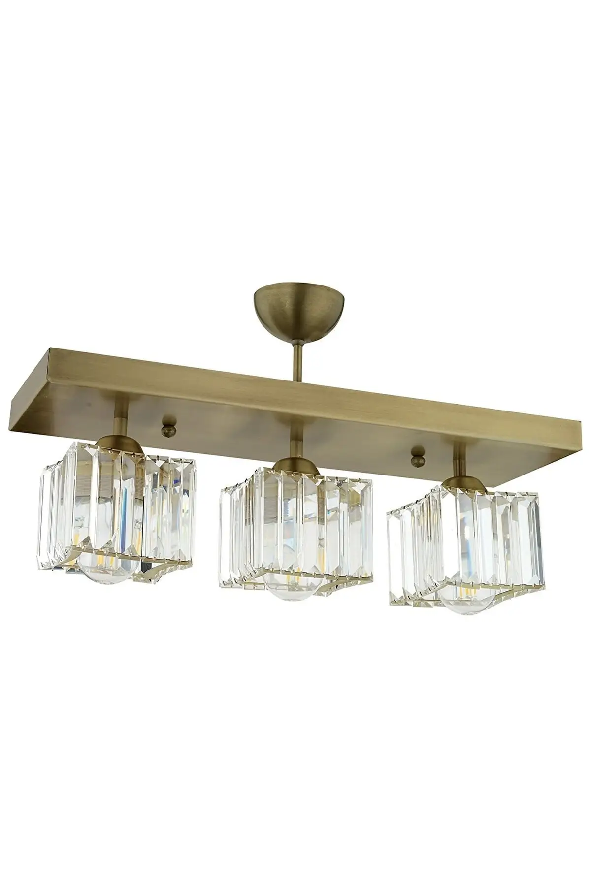 3 Piece Tumbled Plafonyer Crystal Stone Modern Design Crystal Living Room Chandelier