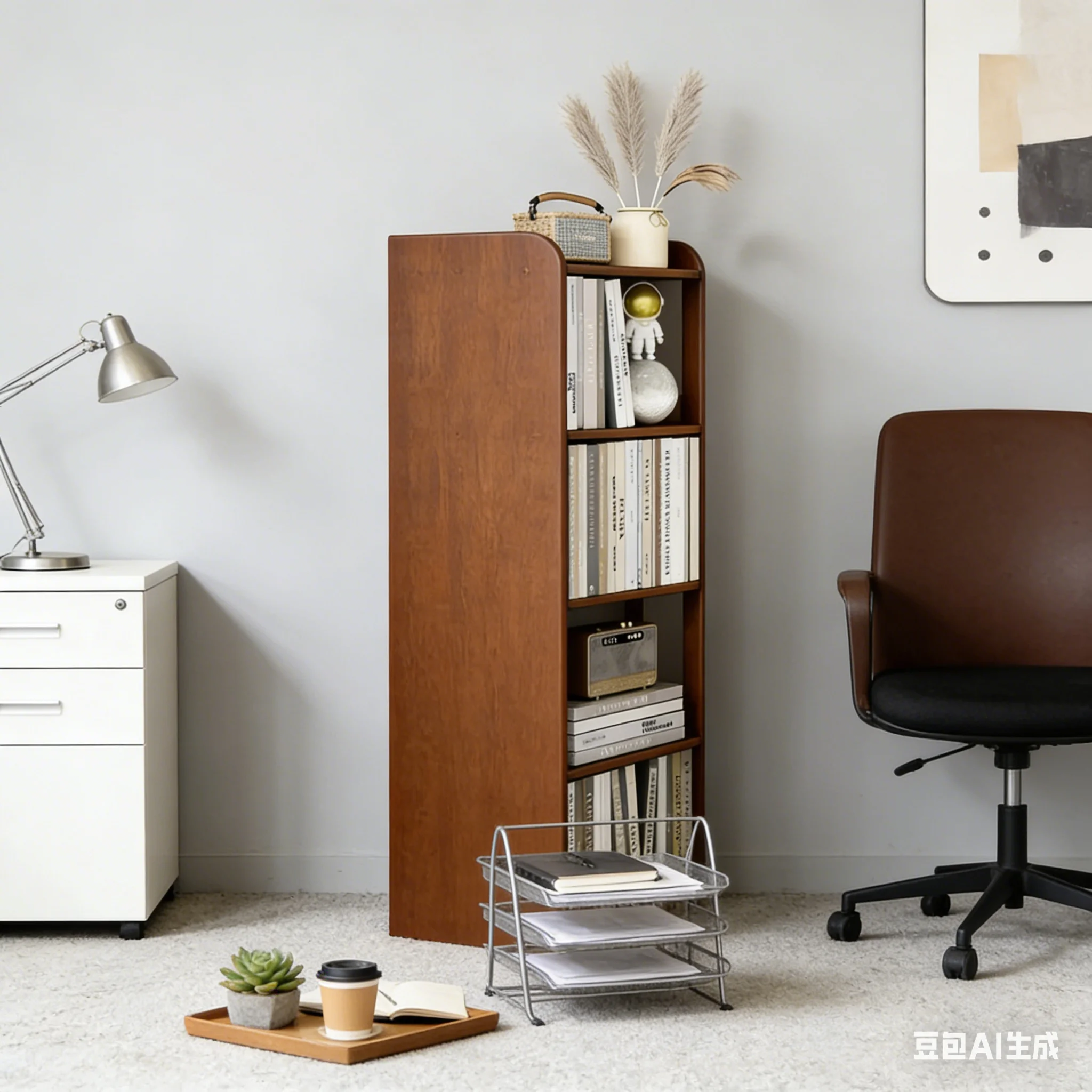 

AOLIVIYA Modern Light Minimalist Solid Wood Bookshelf Floor Standing With Storage Rack For Living Room Wall Corner Cabinet Bedro