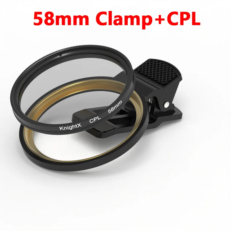 Profesjonalny uchwyt na telefon z klipsem i filtrem CPL do telefonu komórkowego