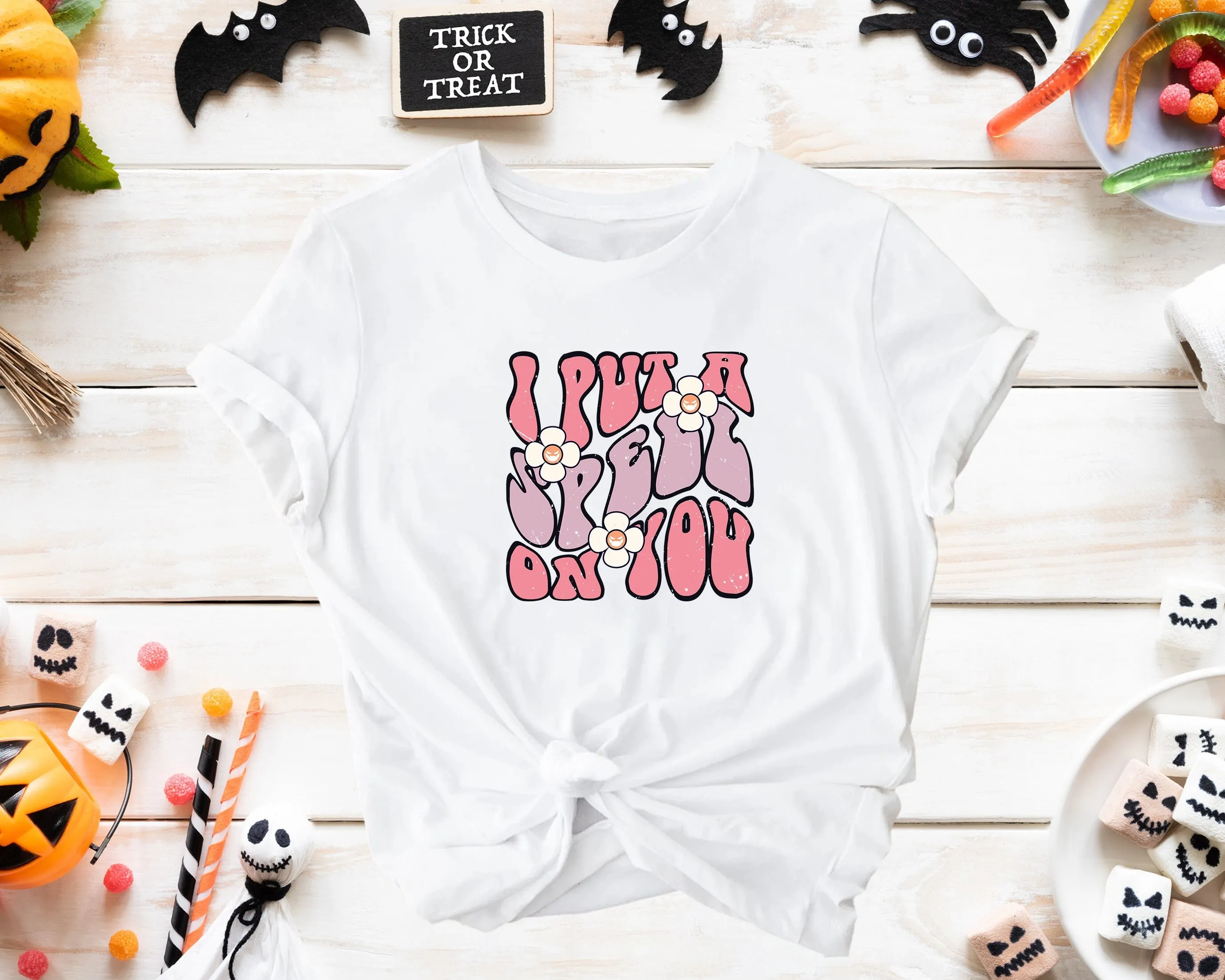 I Put A Spell On You T Shirt Halloween Typography Happy Day