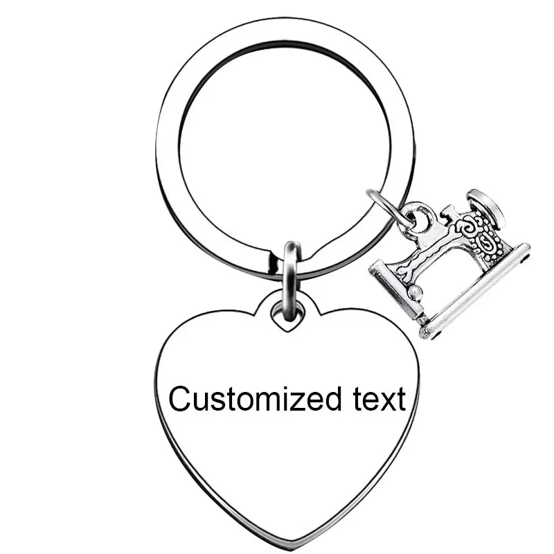 Personalized Custom Keychain Sewing Machine Charm Key chain Tailors Sewing lover Gift