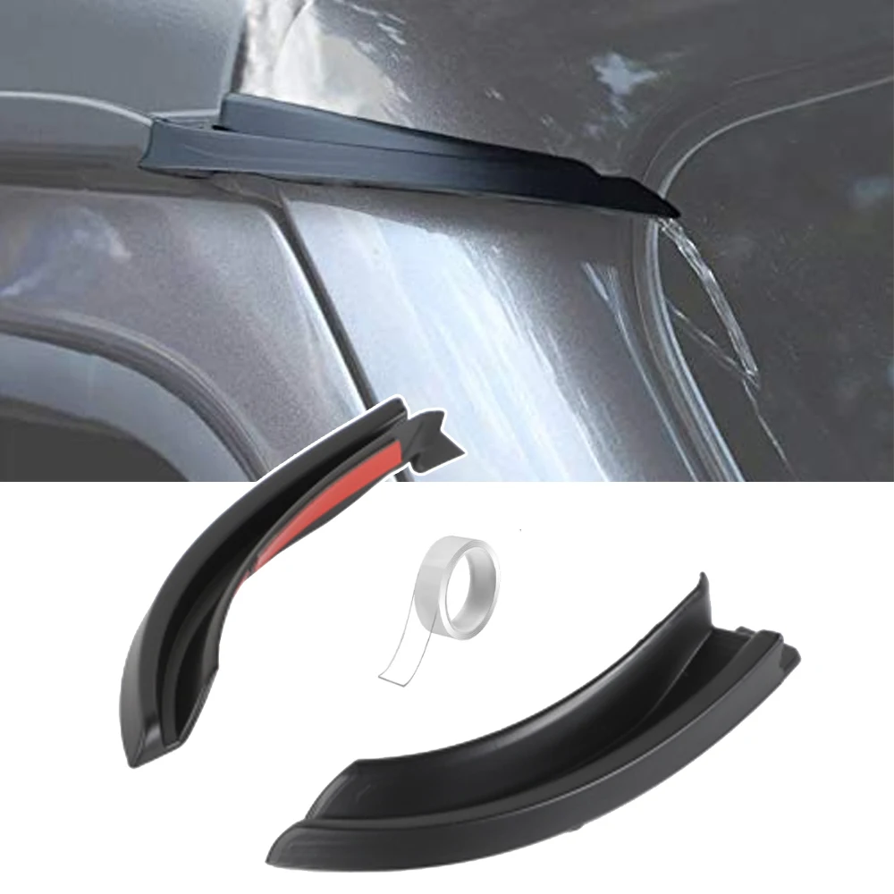 Car Roof Rain Gutter Extensions Rainwater Diversion Channel for Jeep Wrangler JK JL Gladiator JT 2007-2023 Accessories ABS Black