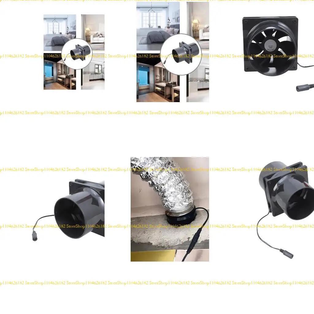 

Q2Q4 12cm 12V Extractor Fan Low Noise Inline Duct Hydroponic Air Blower Exhaust Fan