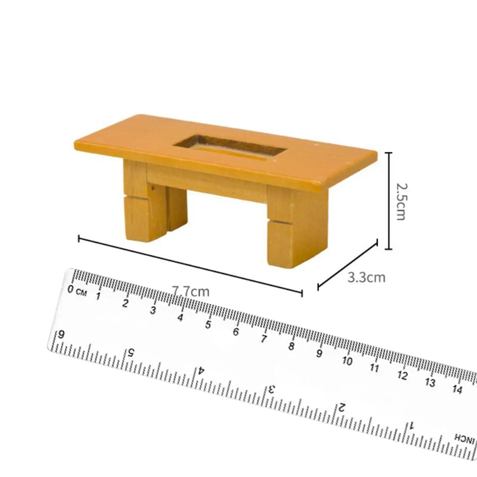 Miniature Table, 1:12 Miniature End Table, 1/12 Scale Wooden Furniture, for Living Room - view 6