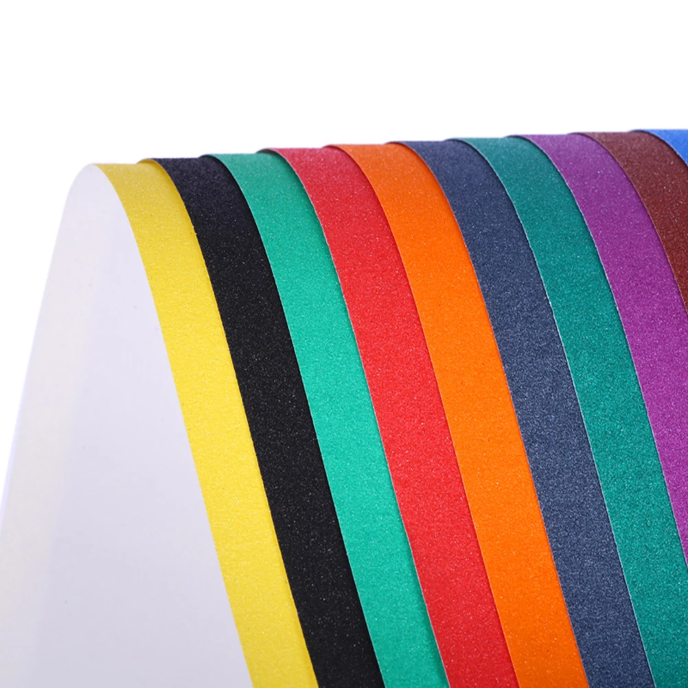 

10 Pcs Colorful Sand Painting Paper Crayon Kids Colored Sandpaper for Craft Mixed