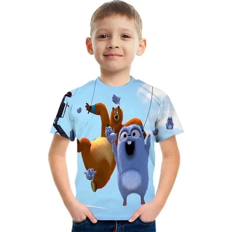 Sunlight Grizzy Bear 3d Print T Shirts Summer Funny Clothes Top Baby Boys Girl Teen Christmas Lemmings Tshirt Camisetas Tops