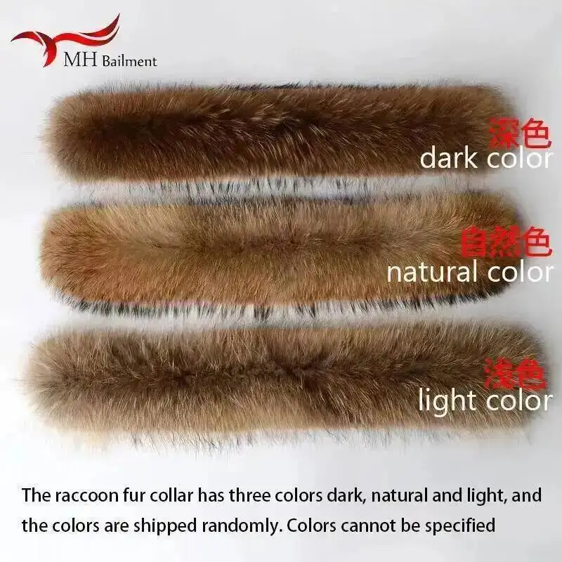 Real Raccoon Fur Collar Womens Winter New Natural Fur Scarf Men Jackets Luxury Warm Scarves High Quality Detachable Fur Shawl