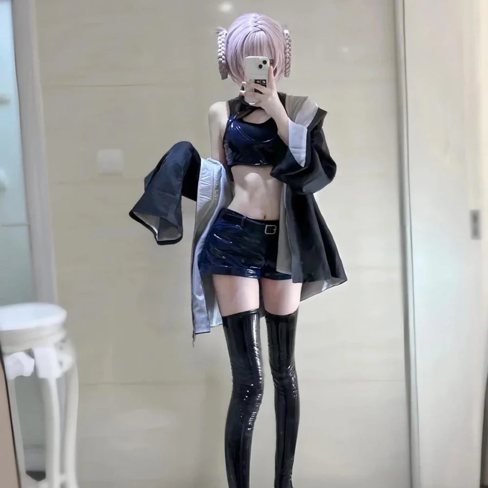 2025 Anime Yofukashi No Uta Nanakusa Nazuna Cosplay Costume Women Vampire Sexy Leather Short Stockings Uniform Halloween Clothes