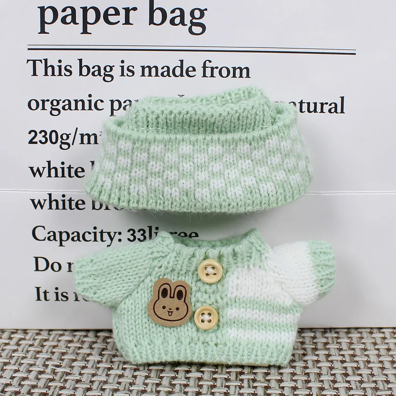 Ubranka dla lalek Labubu I II, urocze ubranka, 4 kolory, zestaw swetra z siateczki i czapki, akcesoria, ubranka dla pluszowych lalek.