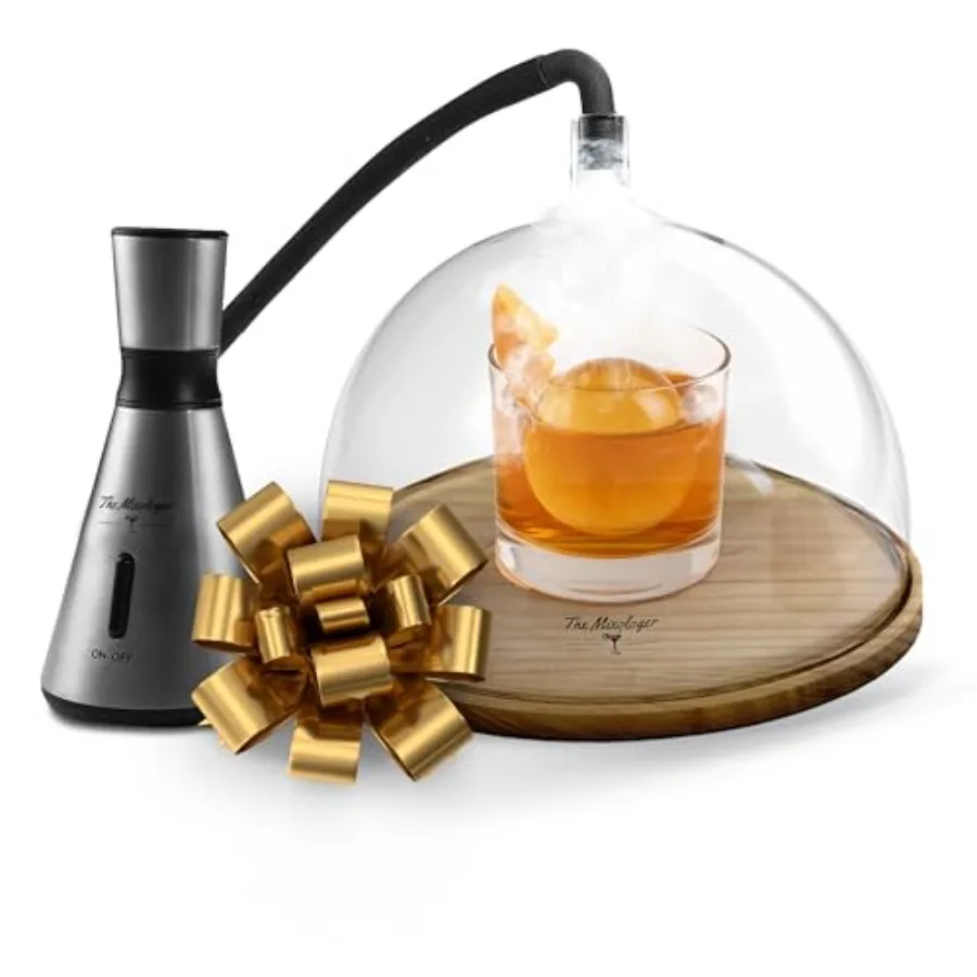 

Набор для коктейлей — Стеклянный купольный заварщик для коптильни виски для старомодного применения — Набор для курения миклоголога с факелом, деревянная тарелка