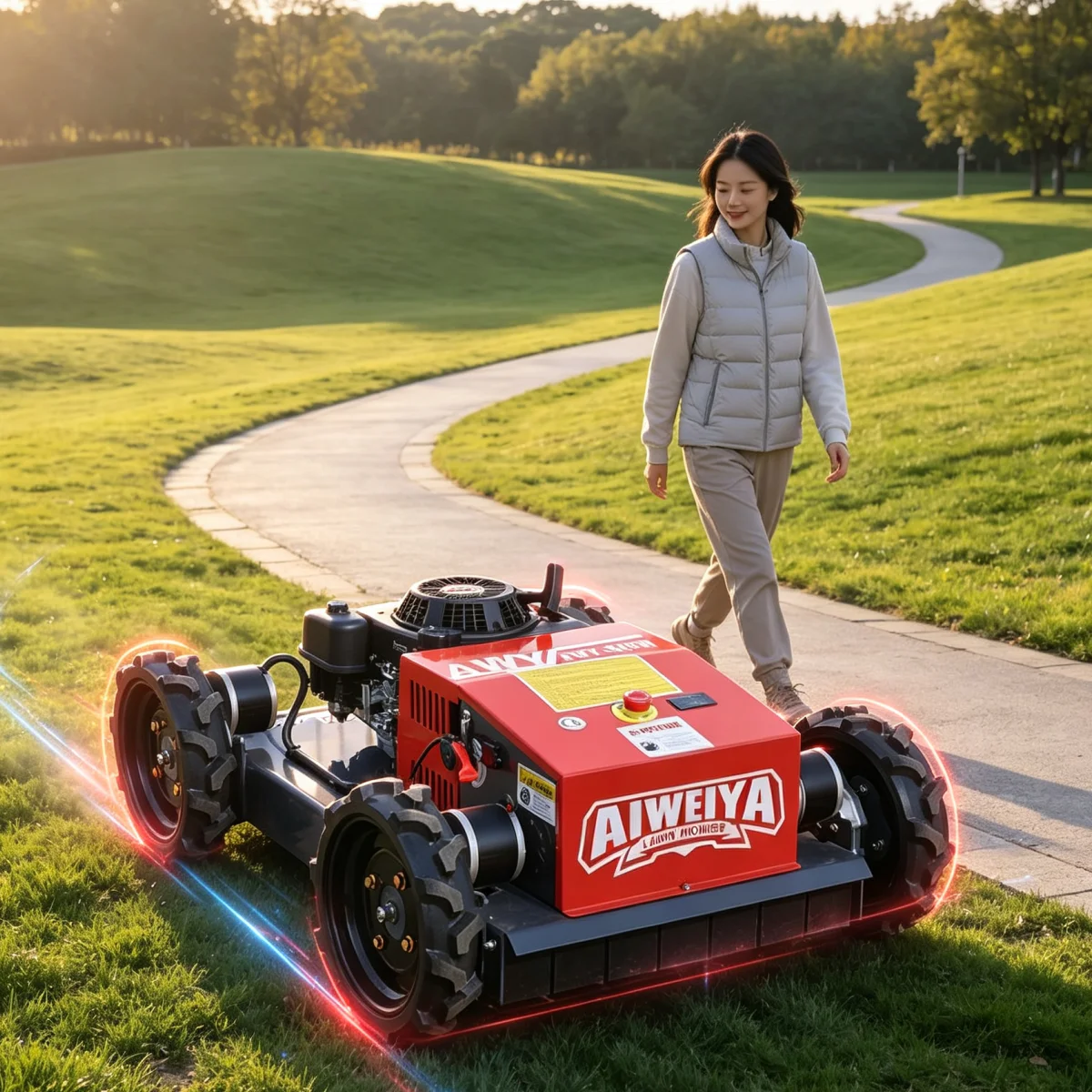Customized Remote Control Robotic Lawn Mower Flail Mower Petrol Robot Lawn Mower All Terrain Equipment For Farms