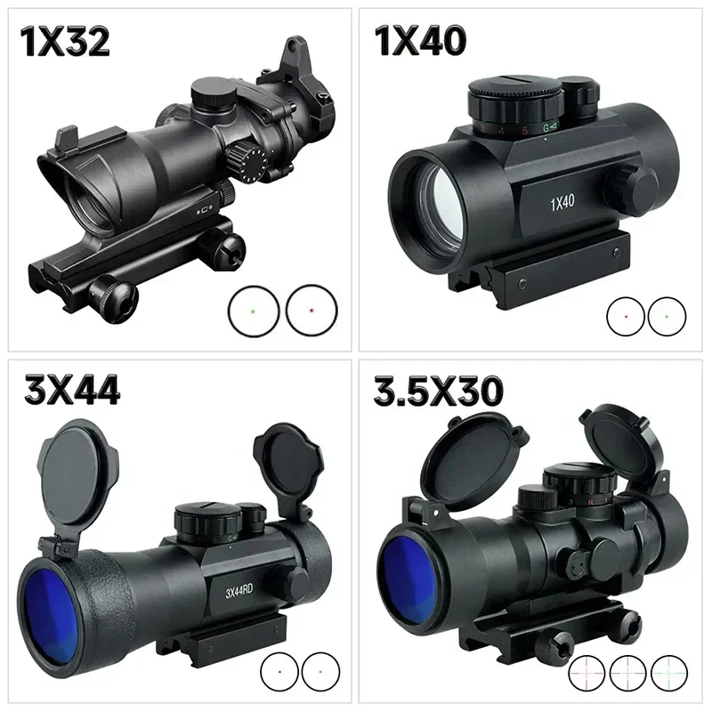 

Тактический Оптический прицел с красной точкой 3X44/3.5X3 0/1X30/1X40, оптический прицел для винтовки, тактический оптический прицел для страйкбола