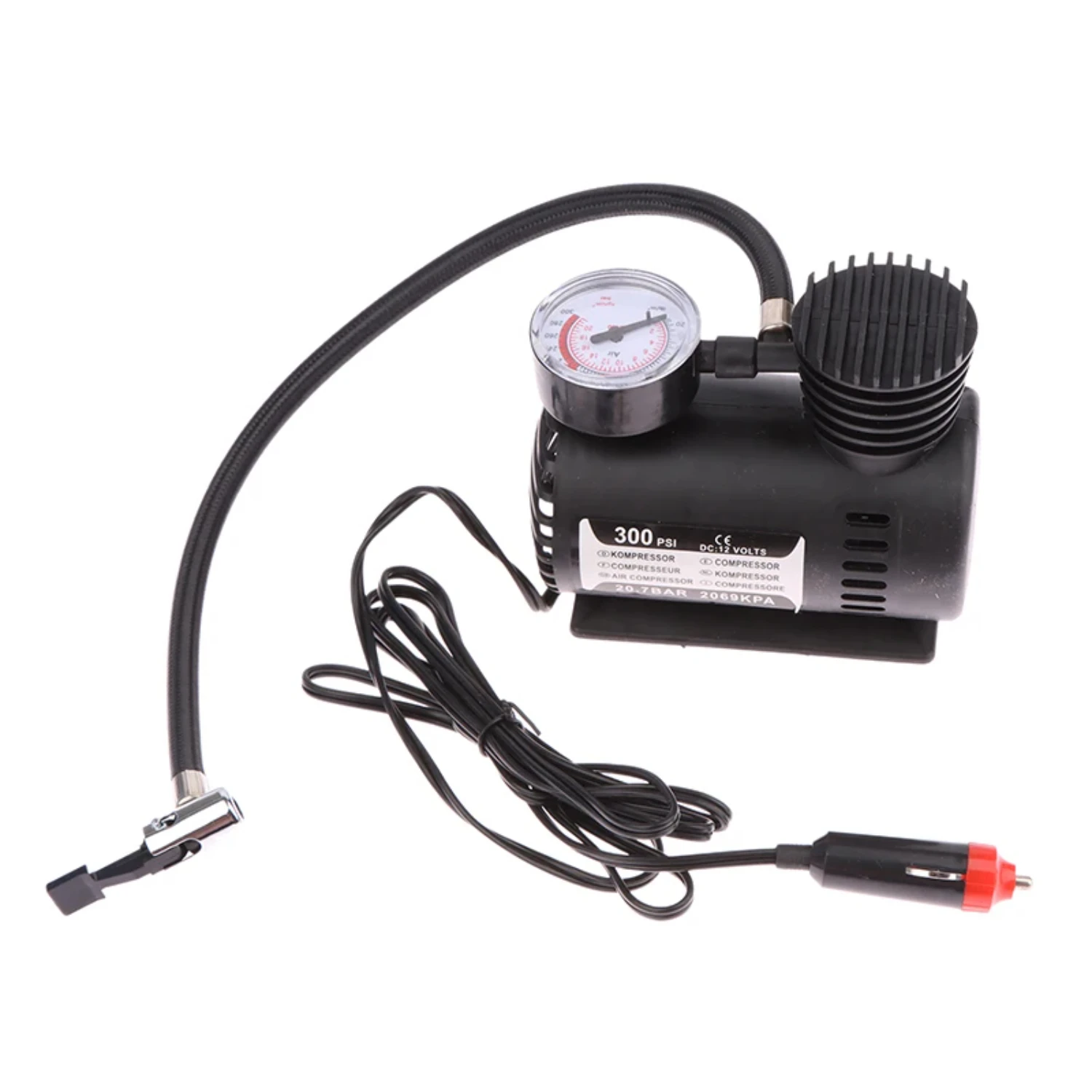 Portable 12V 300psi Mini Air Compressor  Car Tire Tyre Inflator 15LPM Quickly Inflate Auto  Set