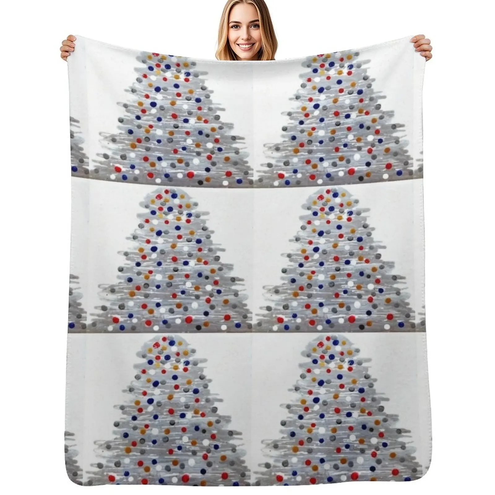 

Silver Xmas Tree Throw Blanket Luxury Thicken Soft Plush Plaid halloween Heavy Blankets
