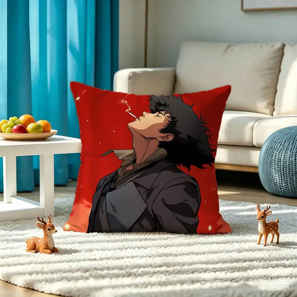 C-Cowboy Bebop Spike Spiegel Pillow Case Square Double-Sided Sofa Cushion Cover Bedroom Bedside Pillow