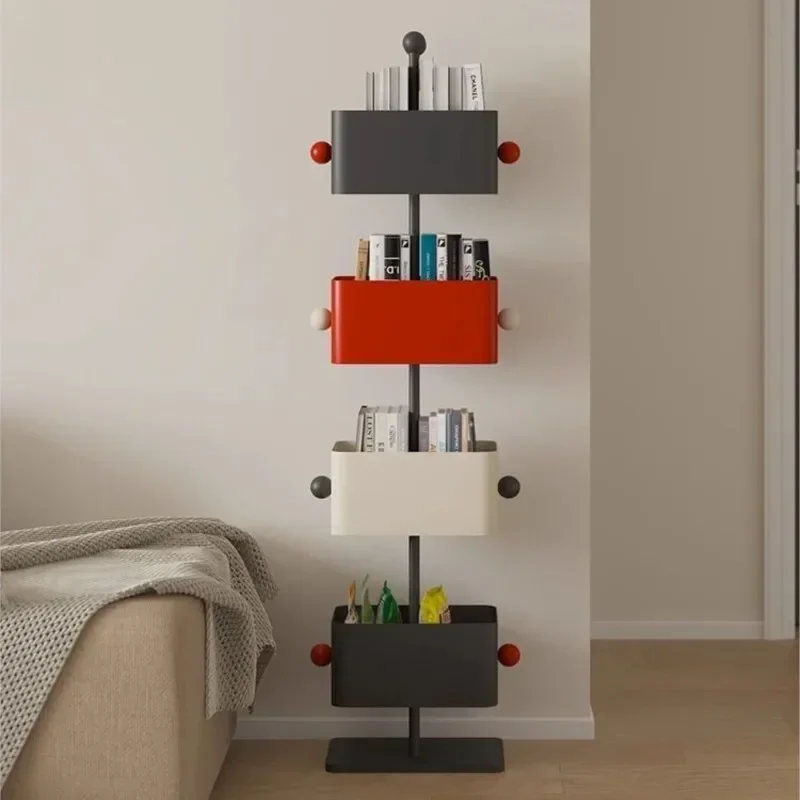 Household Floor Multi-layer Bookshelf Living Room Iron Shelves Corner Storage Cabinet Storage Display Invisible Cabinet