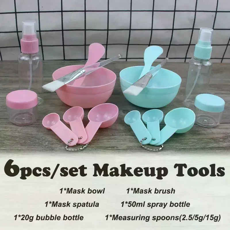 8 szt./zestaw Pędzel do Twarzy Miska Łyżeczka Zestaw Pędzel do Masek Sztyft do Masek DIY Narzędzia Kosmetyczne Narzędzia do Mieszania Pielęgnacja Skóry Akcesoria do Makijażu Pielęgnacja Skóry Kobiety