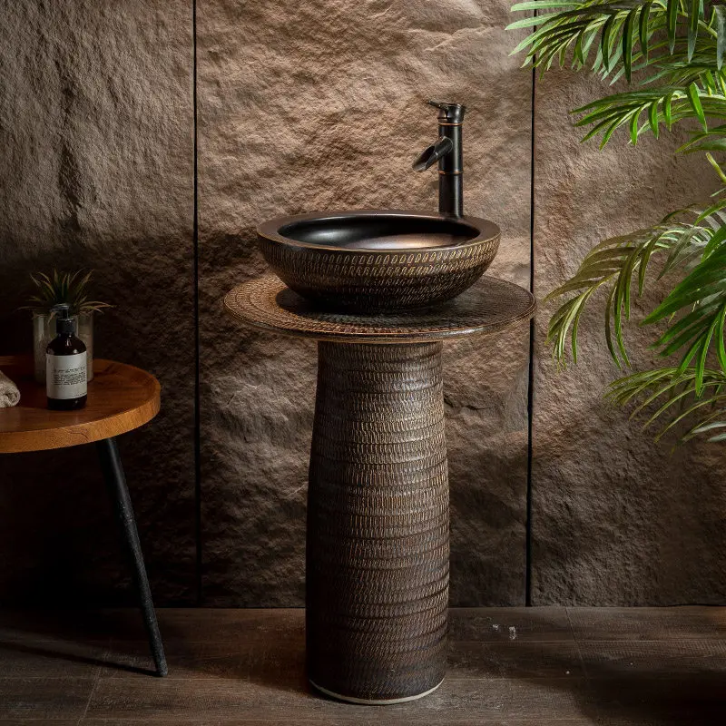 

Outdoor washbasin courtyard column washbasin pool integrated pool balcony floor-to-ceiling washbasin outdoor