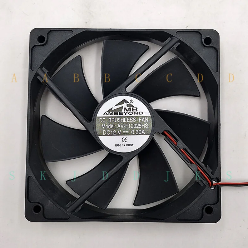 M  1 pcs AMBEYOND DC12V0.30A AV-F12025HS 12 cm 4-inch chassis power cooling fan