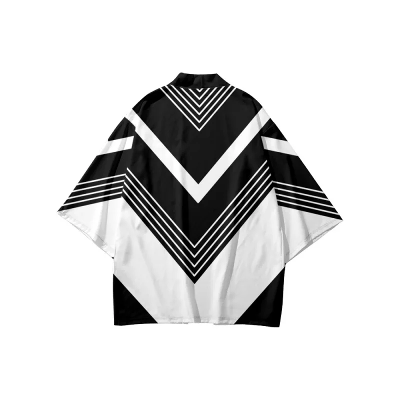 

Japanese Streetwear Geometry Kimono Cardigan Women Men Yukata Harajuku African Robe Cosplay Haori Shirt Traditional Clothes