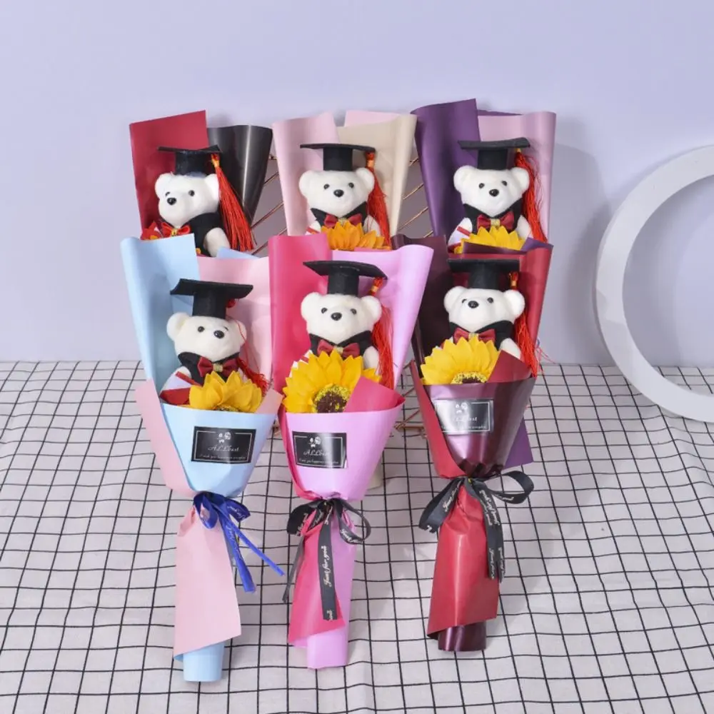 Boeket Decoratie Afstuderen Beer Boeket Pluche Beer Mooie Beer Pluche Boeket Cartoon Elegant Doktoraal Beer Speelgoed