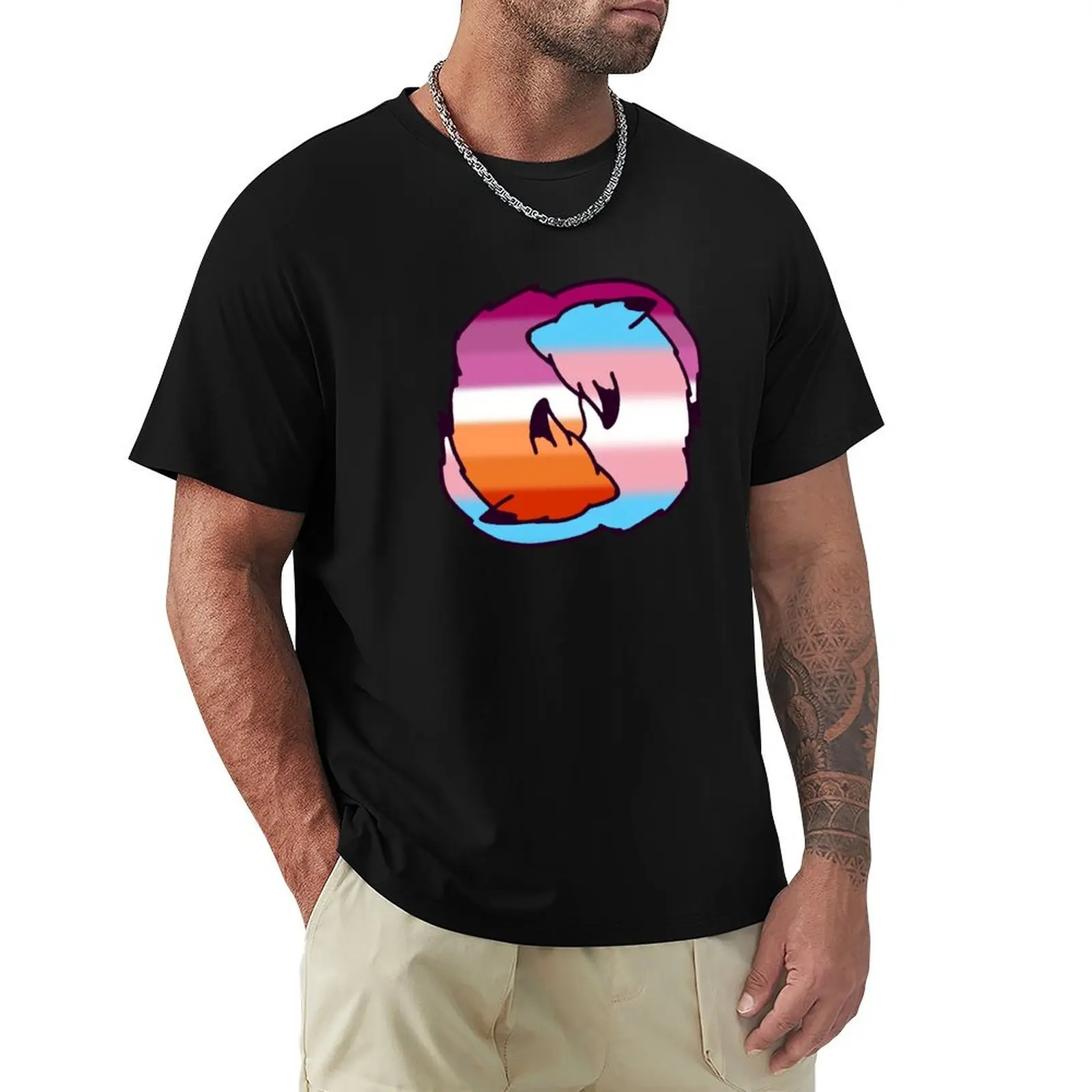Lesbian/Trans Cuddles T-Shirt Stylish Print Short Sleeve Tee