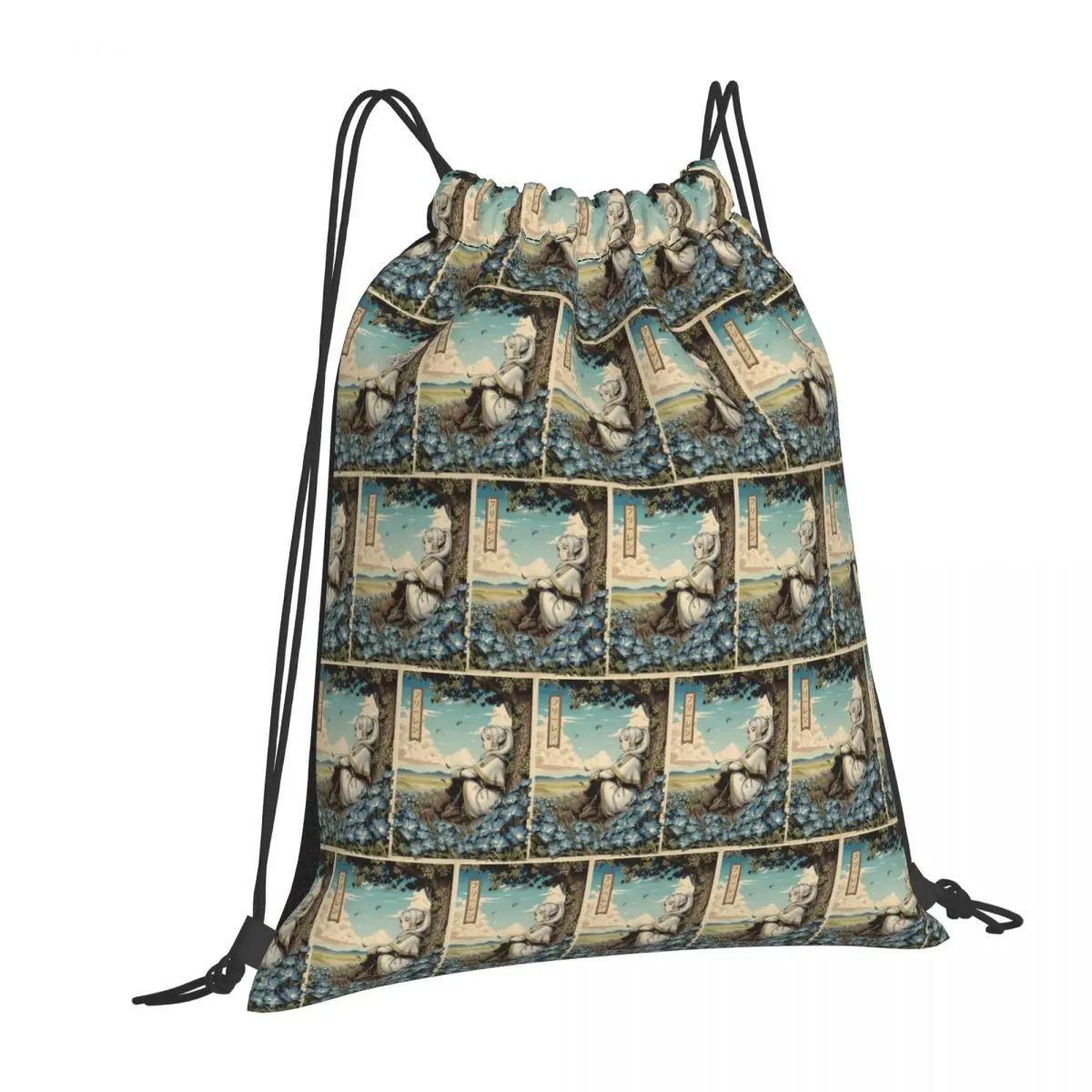 Traditional Frieren Backpacks Fashion Drawstring Bags Sports Bag Book Bags for Man Woman Students