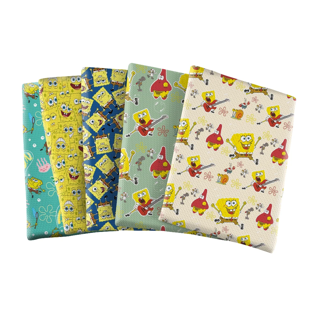 Cartoon SpongeBob Designs gedruckt Kugel strukturierte Liverpool Patchwork Tissue Kinder Home Textil