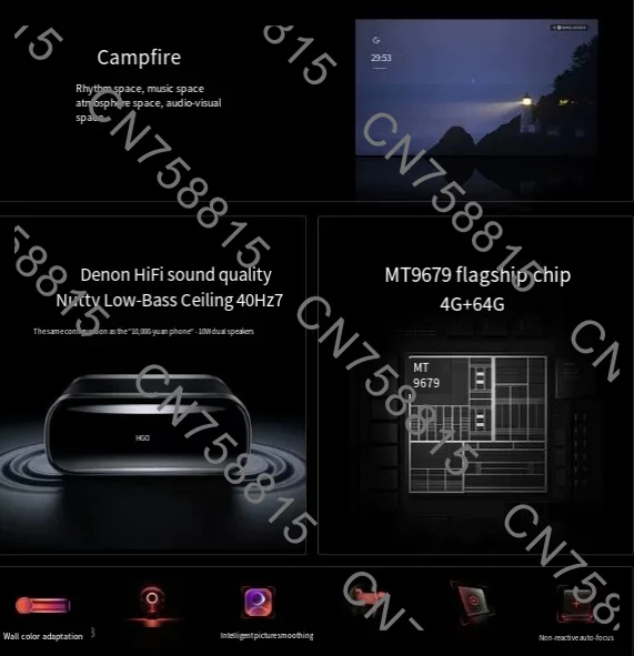 Three-Color MEMC  Laser Beamer 2800 CVIA lumens，O2 Ultra Projector Ultra Short Throw and 4K (3840 x 2160 ) view 5