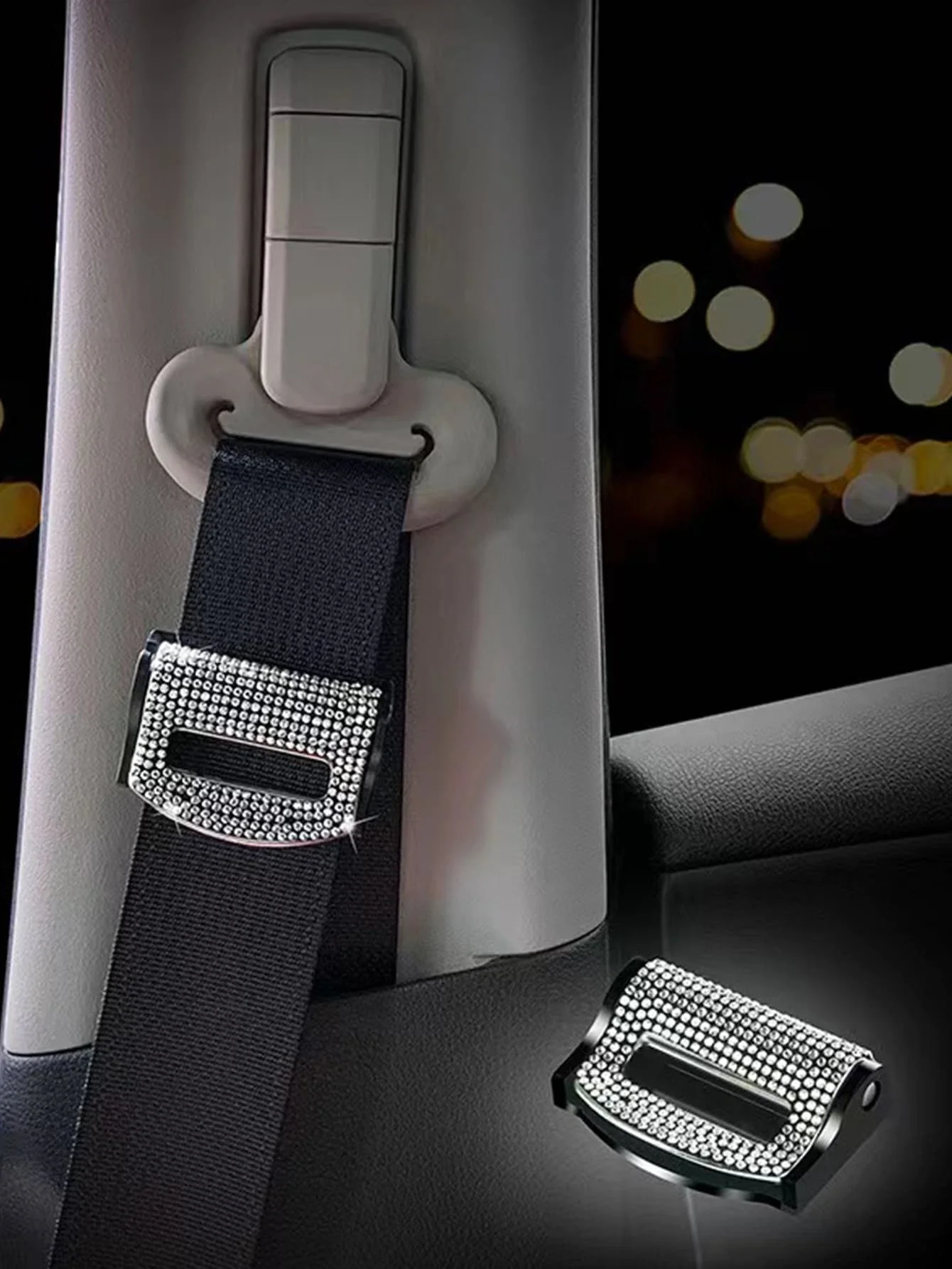 1 st Strass Decor Autogordel Clip