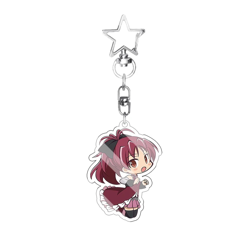Kawaii Niedliche Kyoko Sakura Sayaka Miki Homura Akemi Puella Magi Madoka Magica Anime Acryl-Schlüsselanhänger Q-Version Anhänger Ornament – Detail 2