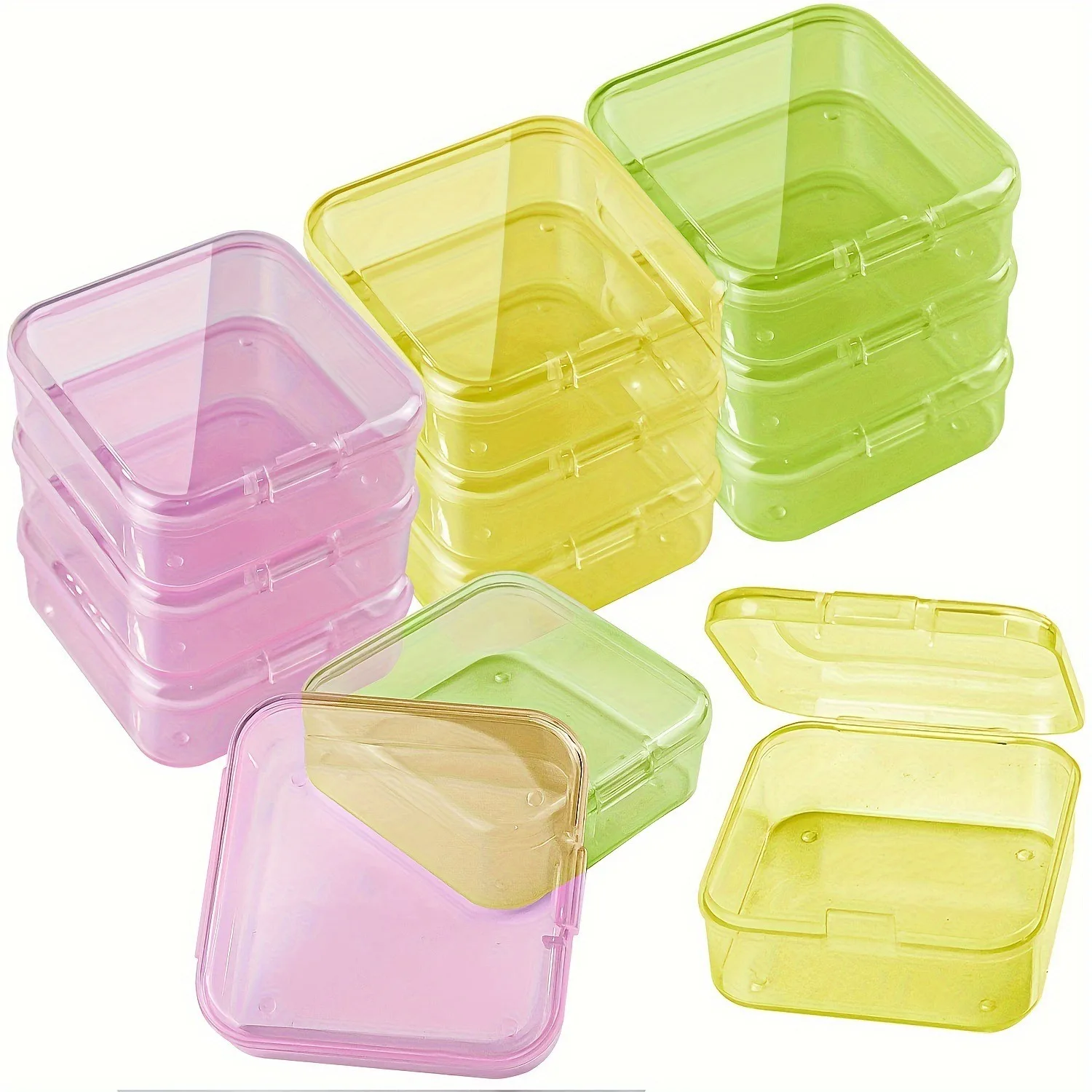 5PCS Mini Plastic Storage Box Transparent Jewelry Storage Box Container Portable Earring Ring Earplugs Packaging Storage Case