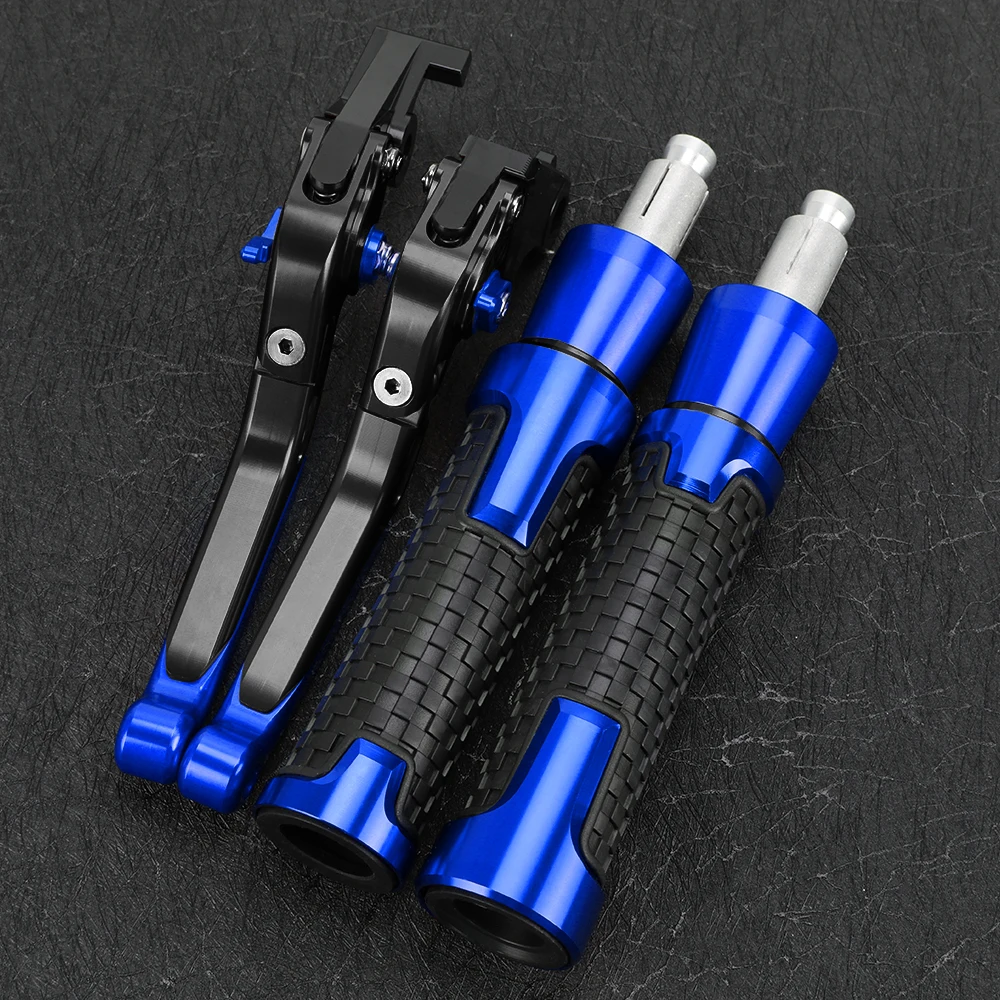 

7/8" 22mm Non-slip Rubber & CNC Handlebar Handle Bar Grips Ends Clutch Brake Levers Set For MV AGUSTA DRagsteR 800 2013-2016