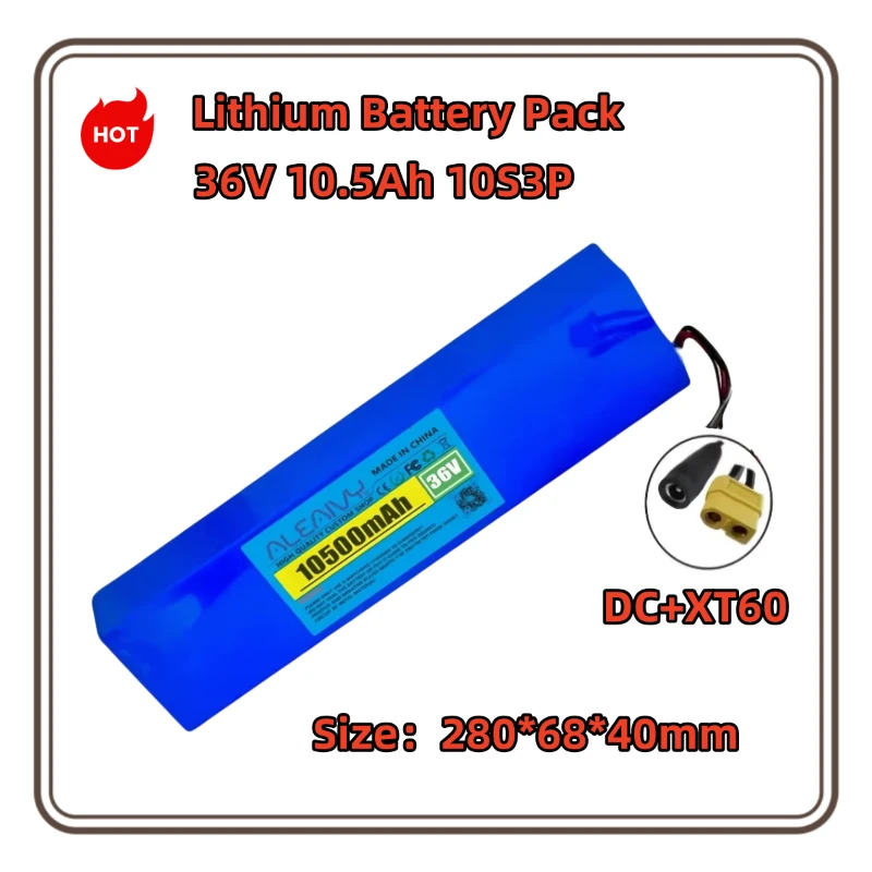 

18650 Rechargeable Lithium Battery Pack: 36V 10.5Ah 10S3P 500W Power for Modified Bikes, Scooters & Electric Vehicles with BMS