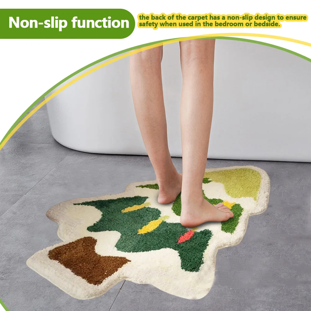 Christmas Bathroom Rugs Non Slip 23'' X15'' Kitchen Rug Absorbent Washable Outdoor Indoor Christmas Decorations