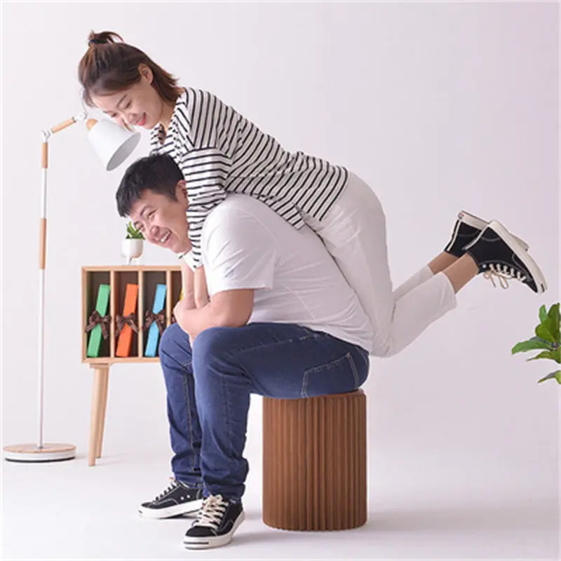 Nordic simple fashion net red multi-kinetic folding paper stool space-saving creative bench convenient  kids furniture