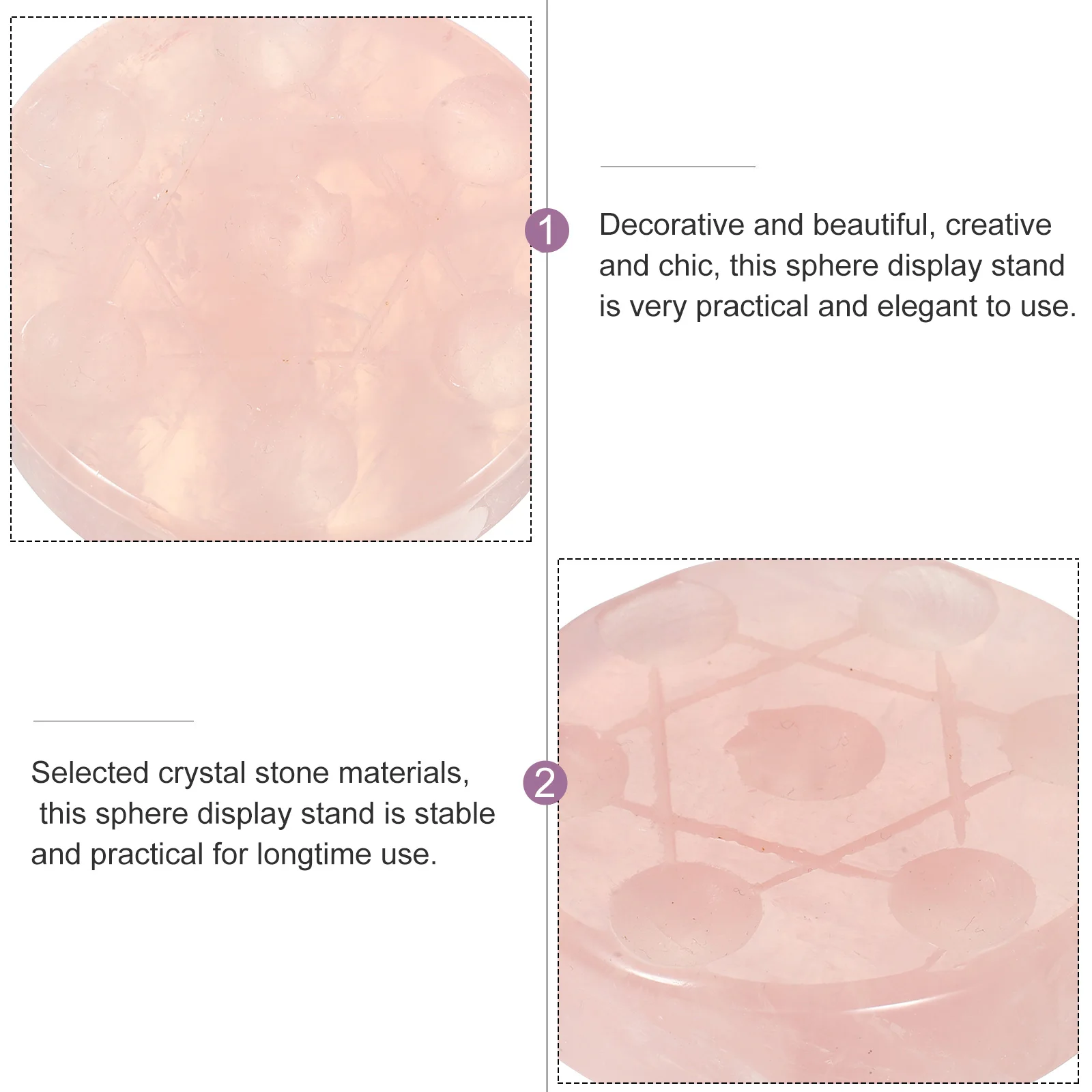 

Crystal Stone Display Stand Array Pattern Transparent Tray for Crystal Ball Storage Home Decor Desktop Organization