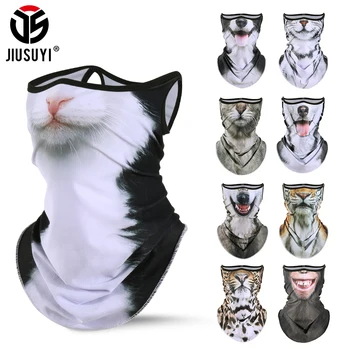 3D Animals Magic Scarf Bandana Breathable Neck Warmer Gaiter Hanging Ear Outdoor Sports Triangle Face Mask Neckerchief Summer 1