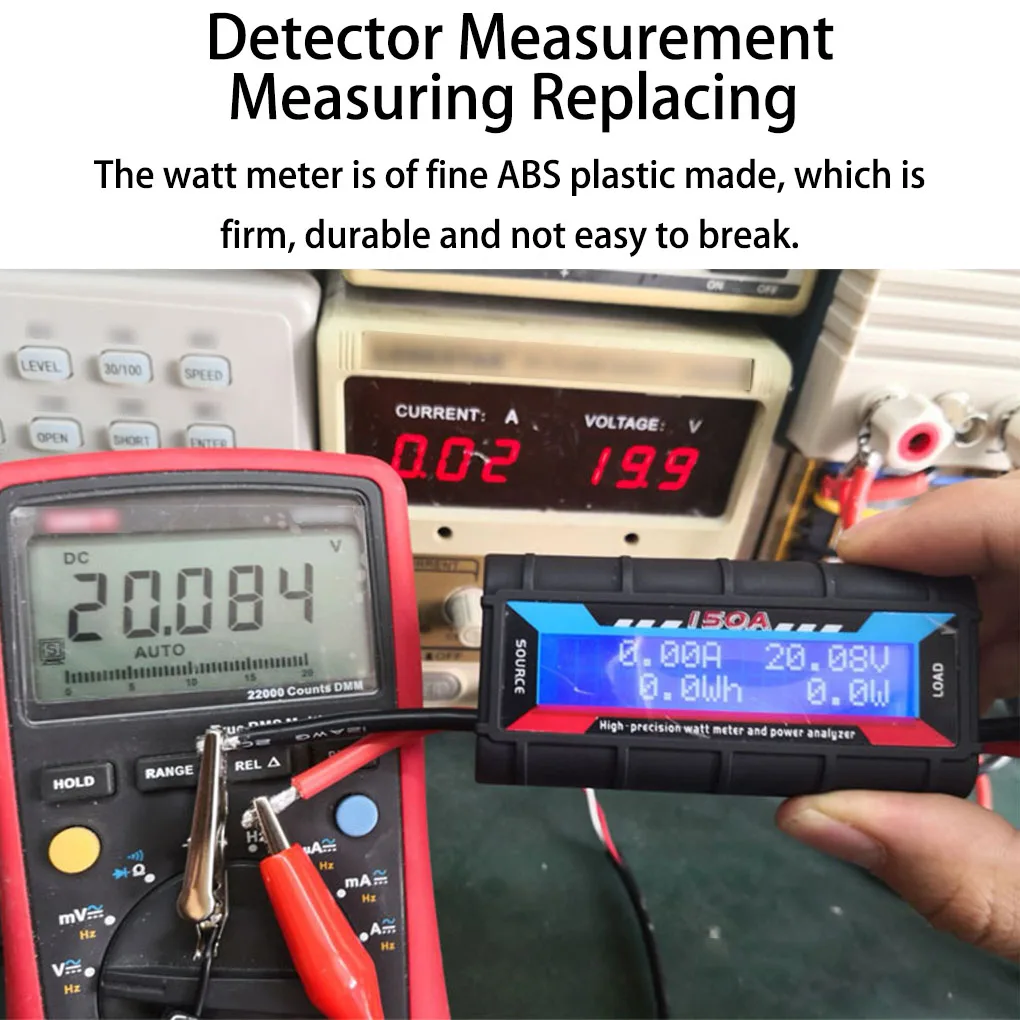 Imagem -05 - Analisador de Potência de Tela Lcd Voltímetro Amperímetro Retroiluminação Display Digital Painel Solar Elétrico Medidor de 150a Watt