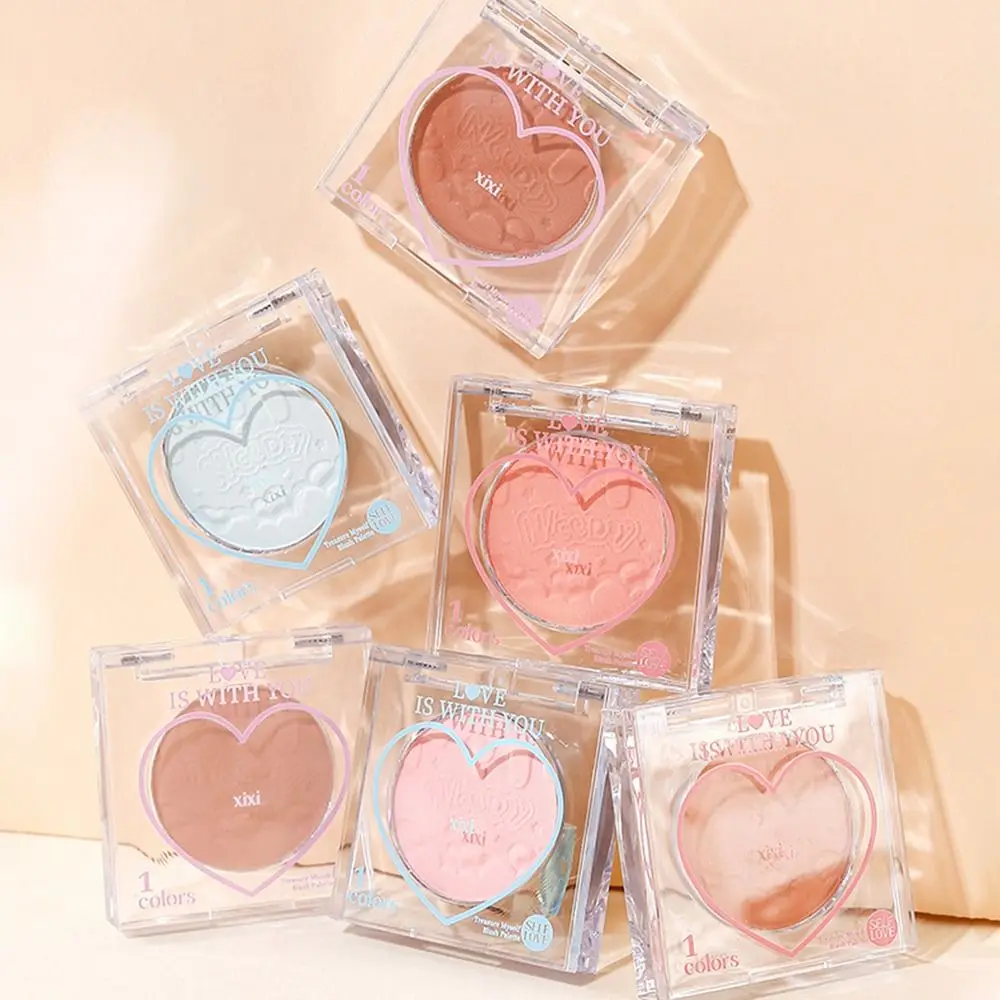 

Long-lasting Heart Monochrome Blush Multifunction Brightens Monochrome Blush Palette Multi-purpose Waterproof Matte Peach Rouge