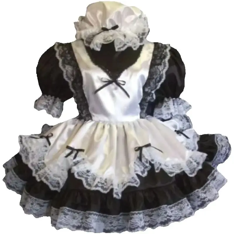 

French Hot Sale Romantic Lace Satin Girl Adult Little Girl Sissy Cute Dress Role Play Customization