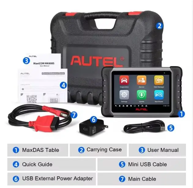 MaxiCheck MX808S Mk 808 Bt OBD2 Scanner All-System Bi-Directional Control Diagnostic Engine Analyzer Maxicom Mk808ts