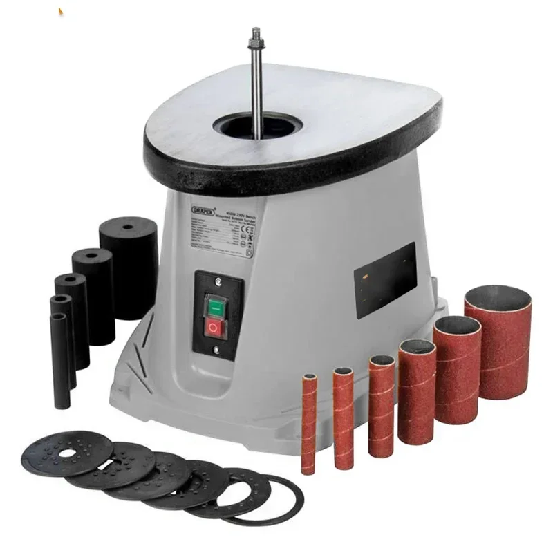 450W Electric Desktop Sand Column Machine Shaft Sanding Machine Woodworking Inner Round Belt Sanding Machine Polishing Tool