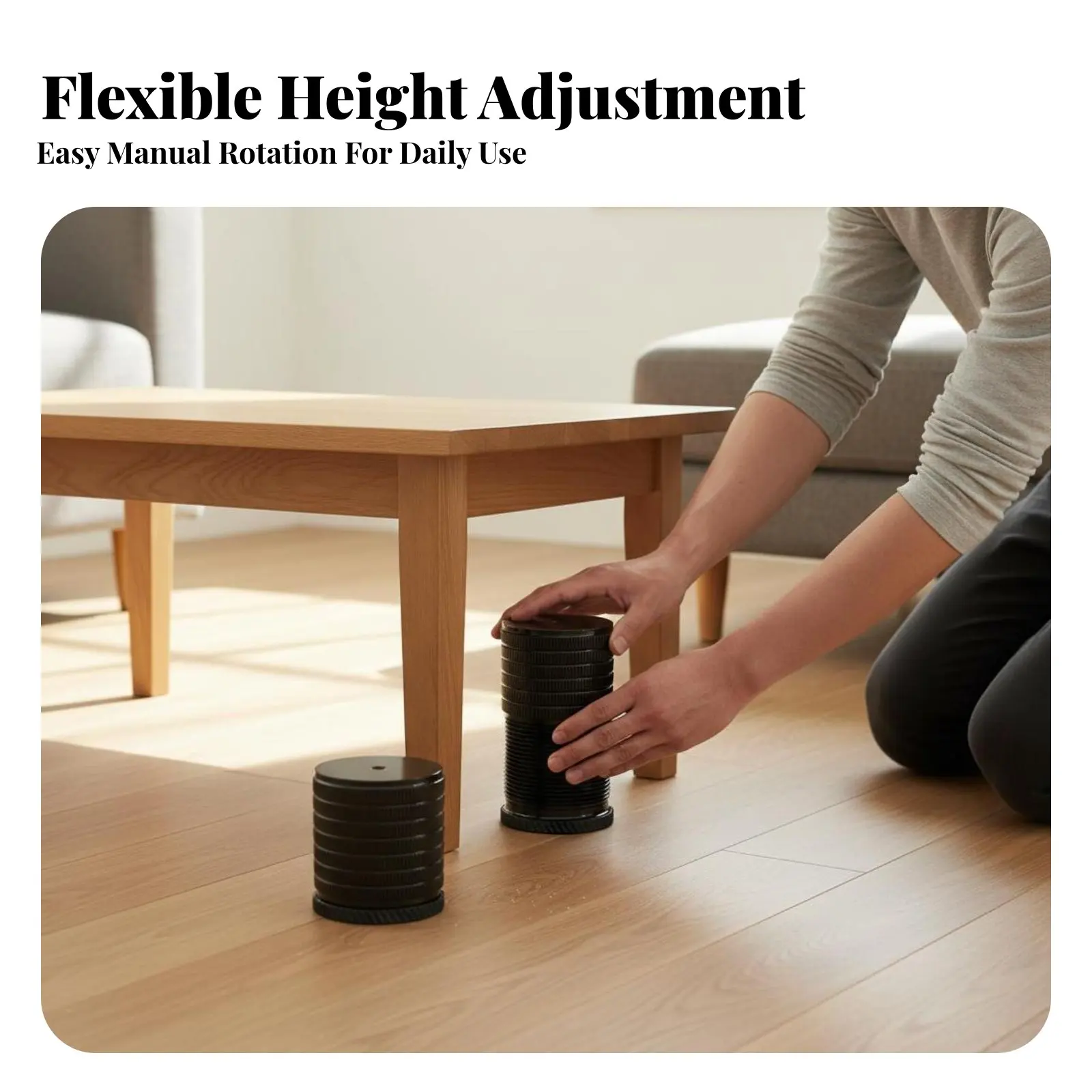 Furniture Leg Riser Anti-Slip Sofa Heightening Pad Height Adjustable Cabinet Feet Sturdy Duty Adjustable Furniture Legs