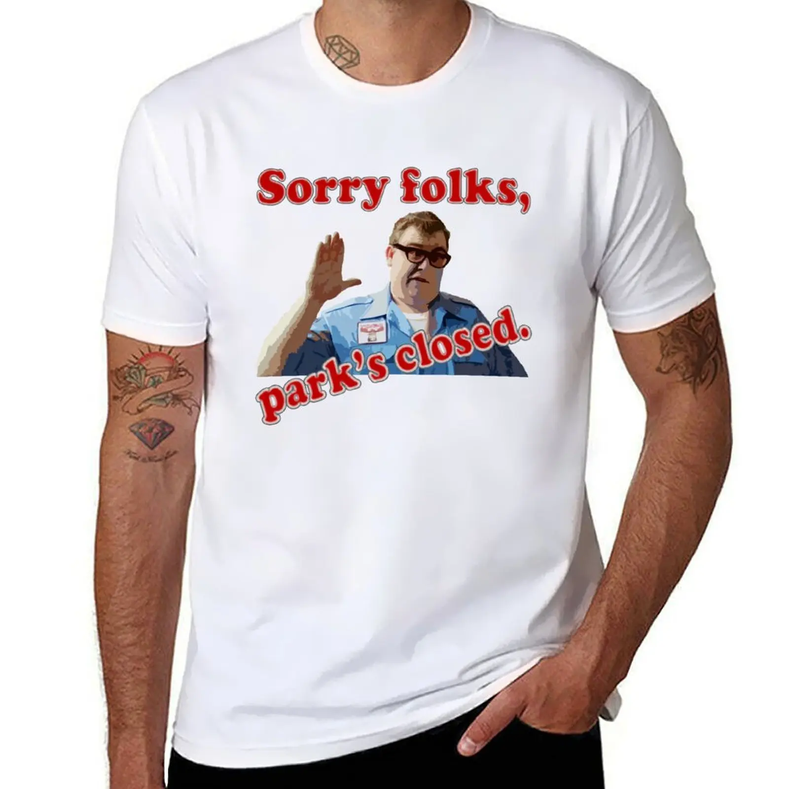 Sorry Folks, Park's Closed. T-Shirt anime tshirt t shirt man plain T-Shirt