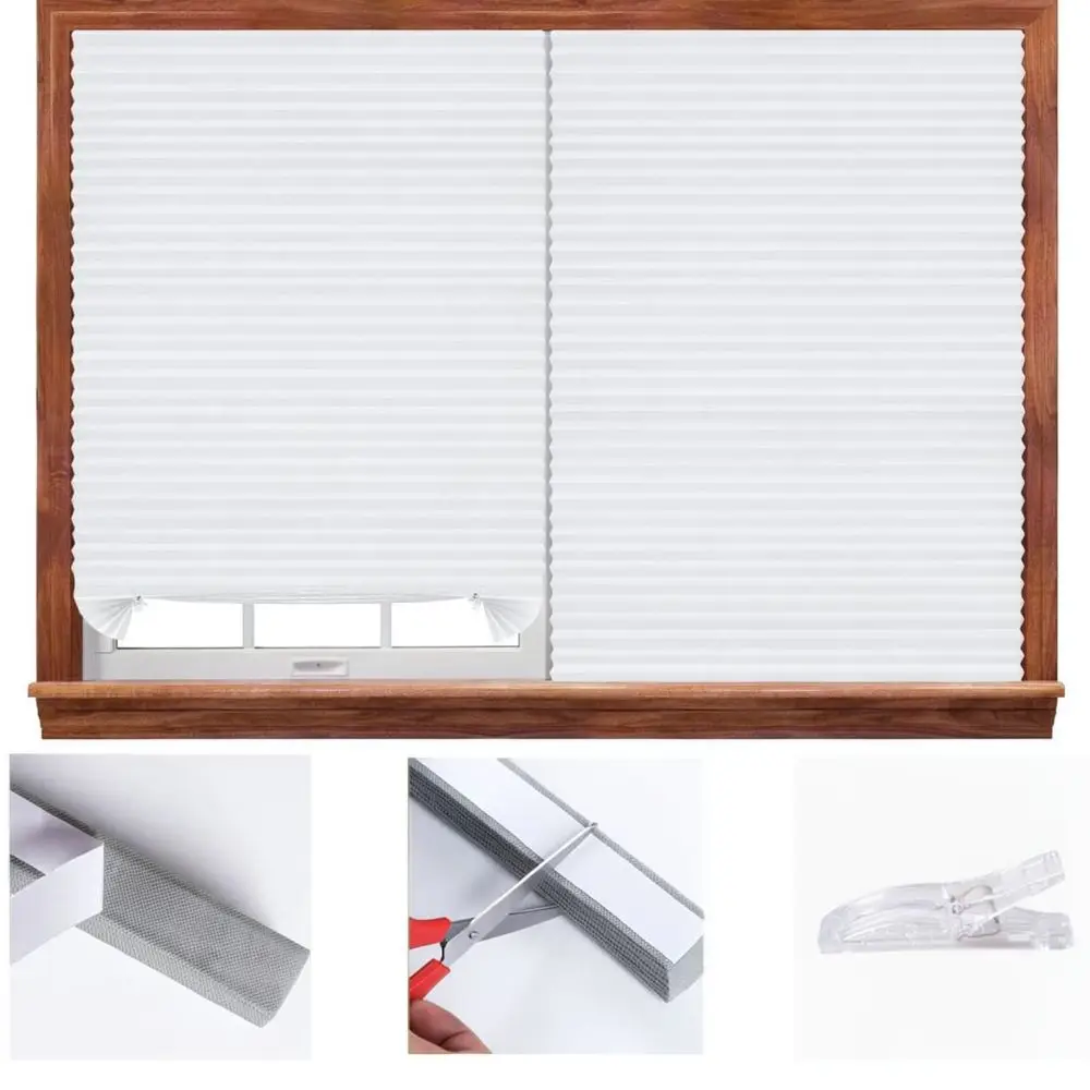Simple Pleated Blinds For Yalan Window Shade Self Adhesive Drill Free Blackout Privacy Curtains Bedroom Living Room Decorate