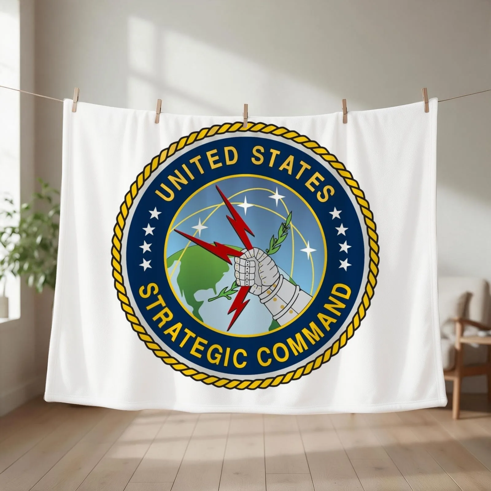 U S Strategic Command Throw Blanket couch cozy soft plush fuzzy picnic outdoor blanket