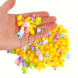 50/100pcs Multicolor Mini Resin Ducks,Miniature Duck Figures Landscape Decorations for Home Hide Prank Game Dollhouse Decor