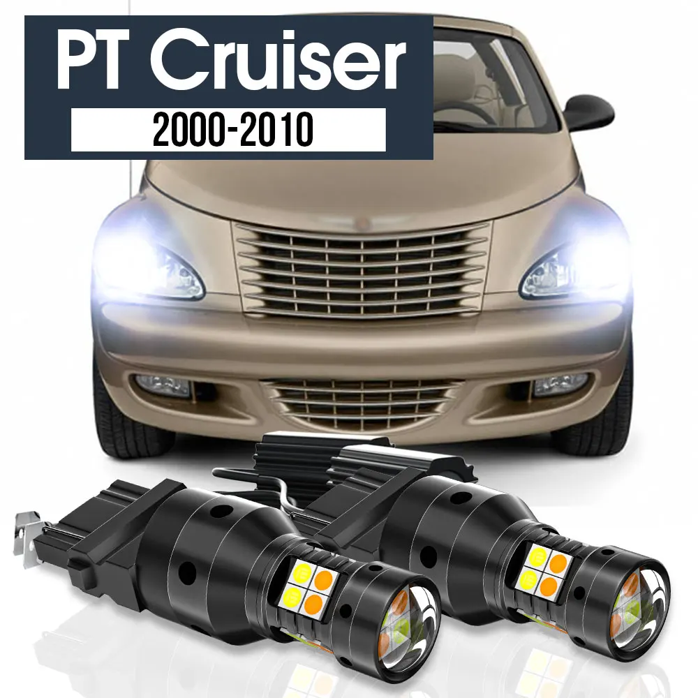 

2x LED Dual Mode Turn Signal+Daytime Running Light Blub DRL Canbus Accessories For Chrysler PT Cruiser 2000-2010 2006 2007 2008