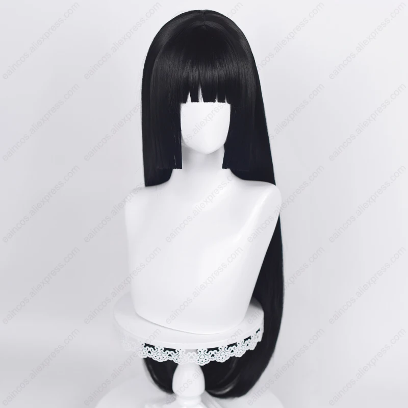 Perruque de Cosplay Anime Jabami Yumeko, Cheveux Synthétiques Longs et Lisses, Hell Girl Enma Ai, 80cm, Noir, Degré de Chaleur